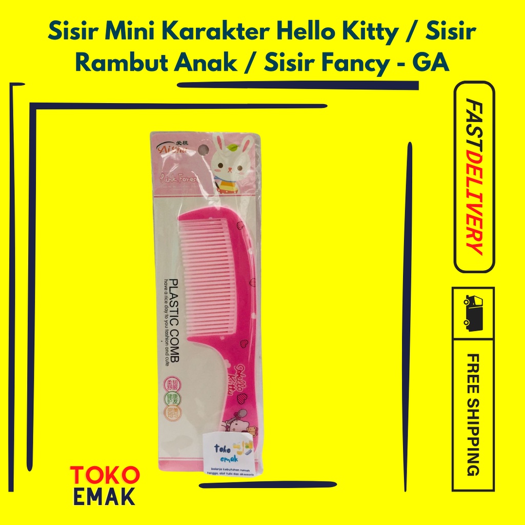 Sisir Mini Karakter Hello Kitty / Sisir Rambut Anak / Sisir Fancy - GA