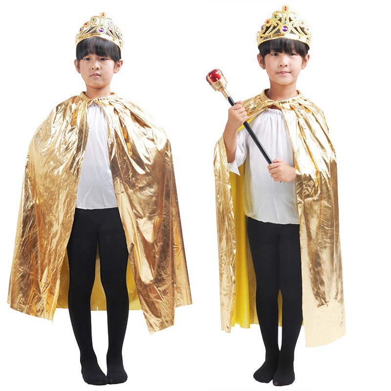 Jubah Emas Kostum Haloween Jubah Cosplay Raja Gold Halloween Costume