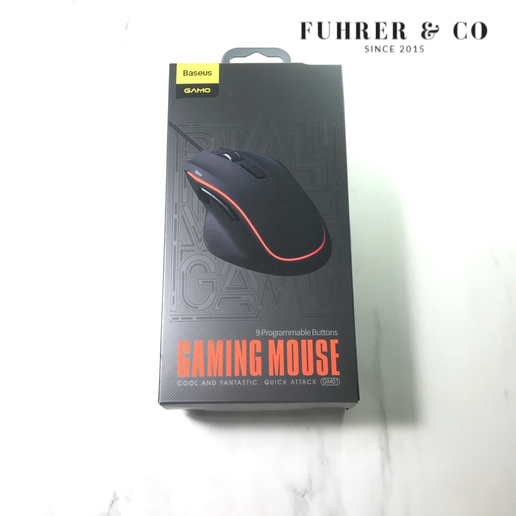 BASEUS ORIGINAL Mouse Gaming GAMO 9 GM01 Wired LED Game Gamers Kabel