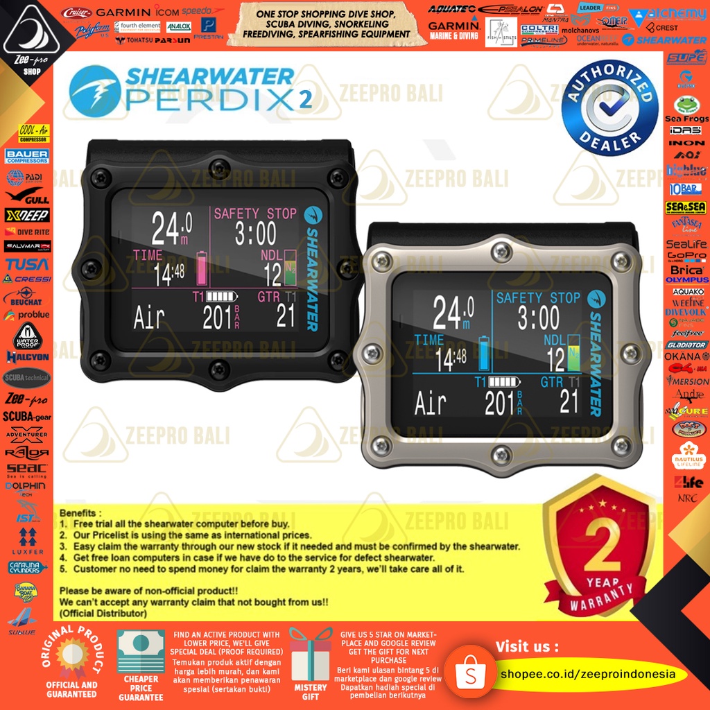 Dive Computer Shearwater Perdix 2 Ti Titanium Diving Watch Technical Scuba Diving Jam Selam