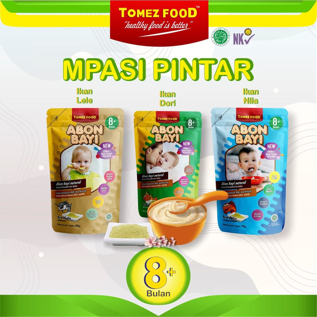 

ABON TOMEZ PAKET MPASI PINTAR (Nila, Dori, Lele)