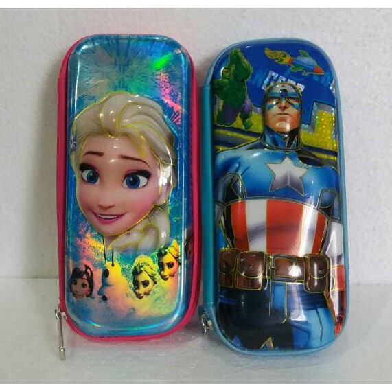 

Tempat kotak pensil case frozen elsa/captain america hologram import