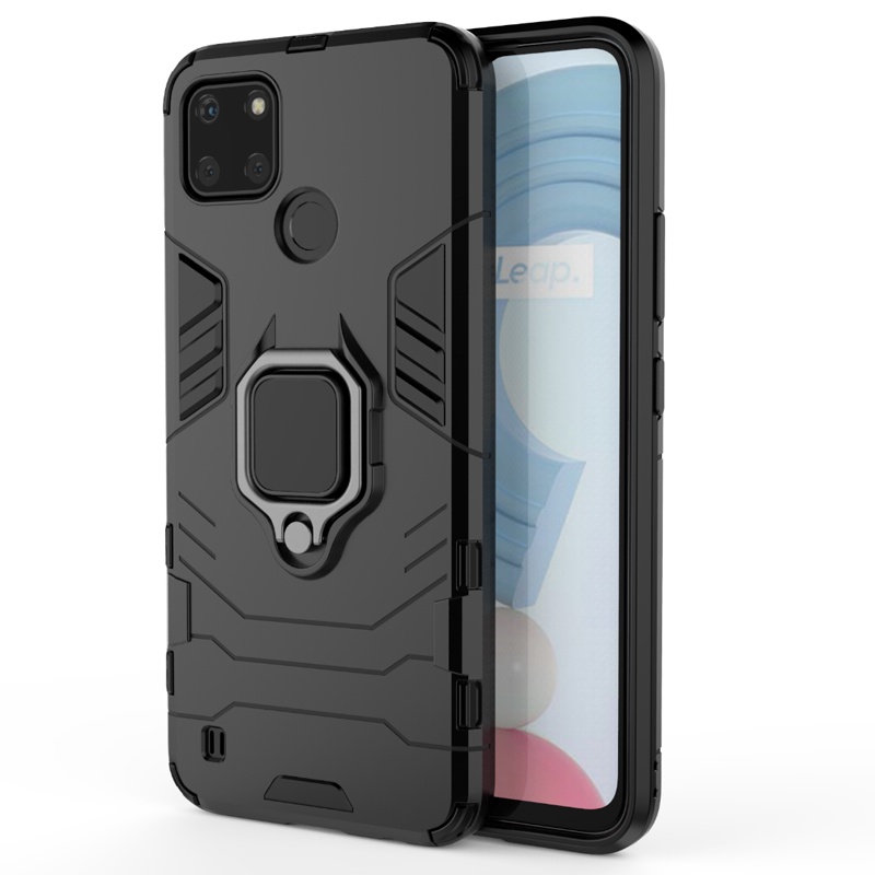 Casing Armor Shockproof + Stand Holder Magnetik Untuk OPPO Realme C21 C21Y GT Neo 2 GT Neo 8i