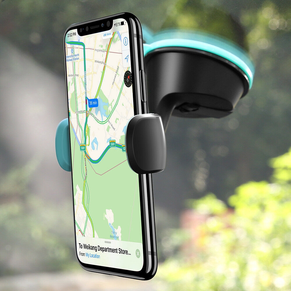 Universal 360 Rotation Car Mobile Phone Holder / 3 in1 Windshield,Center Panel,Air Vent Clip Phone GPS Mount / in Car Smartphone Stand / Kompatibel dengan iPhone 11 Pro XS Max Android Phone Xiaomi Huawei Samsung