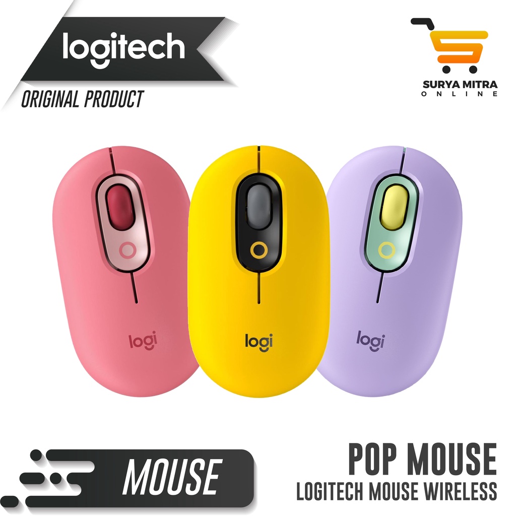 Logitech POP Mouse Wireless Bluetooth Silent Emoji Keys