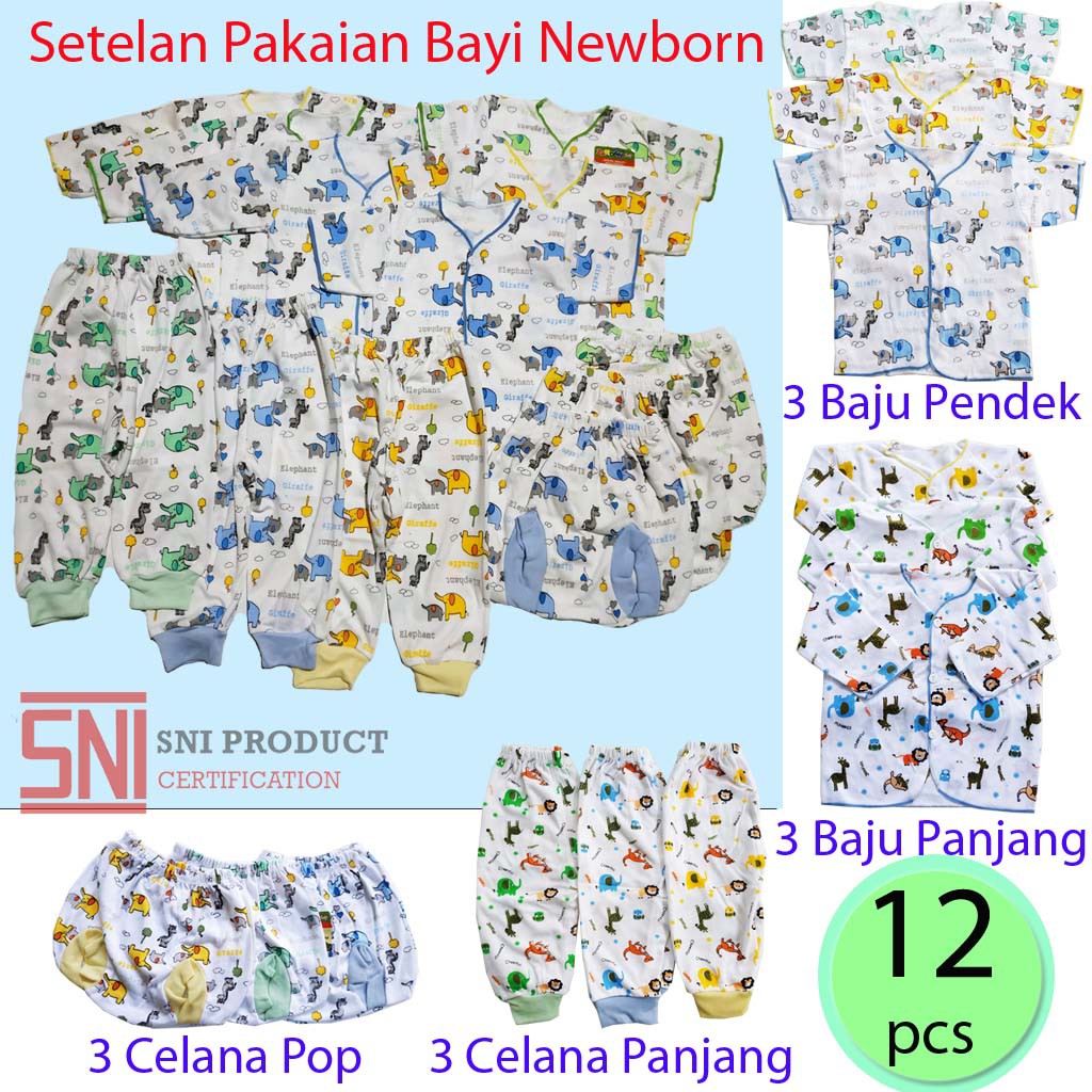 PREMIUM Paket New Born SNI Perlengkapan Bayi Setelan Baju Celana Kado Laki Perempuan Gift Set