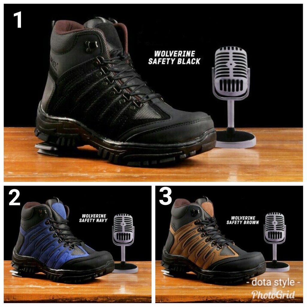 BIG SALE !!! SEPATU SAFETY BOOTS CROCODILE WOLVERINE WORK UJUNGBESI TRACKING TOURING BIKERS