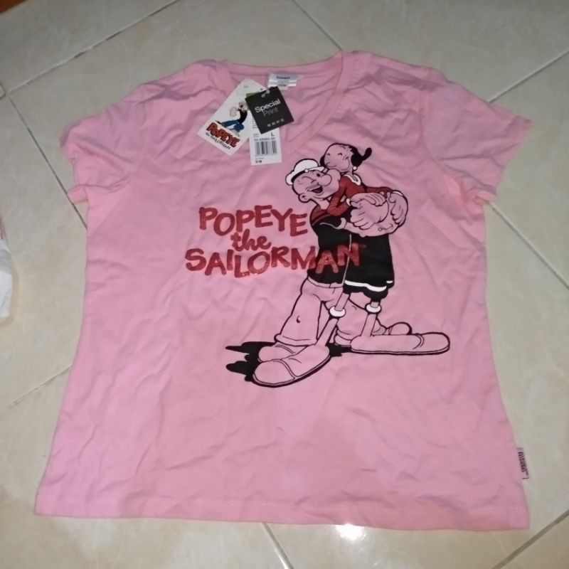 Bossini Kaos Wanita Size L Popeye Pink