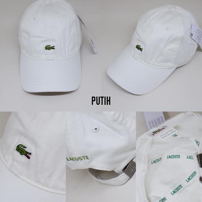 Product Limited Topi Baseball Lacoste Croc Logo Import 5 Warna ( Unisex ) - Putih Gratis Ongkir