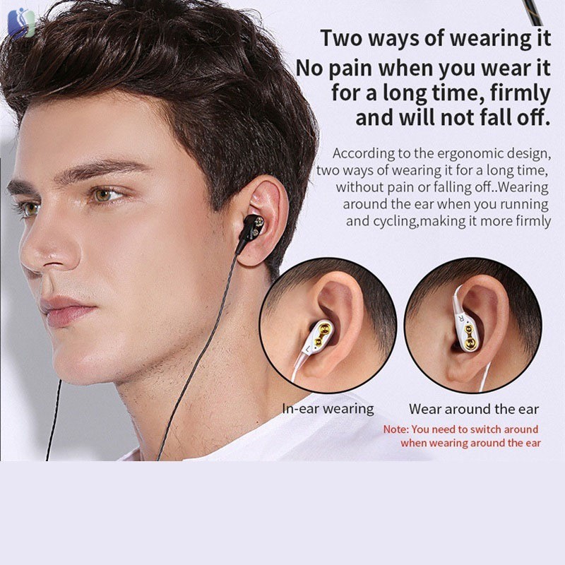 Headset Earphone In-Ear Driver Dynamic Bass Noise Isolation Microphone