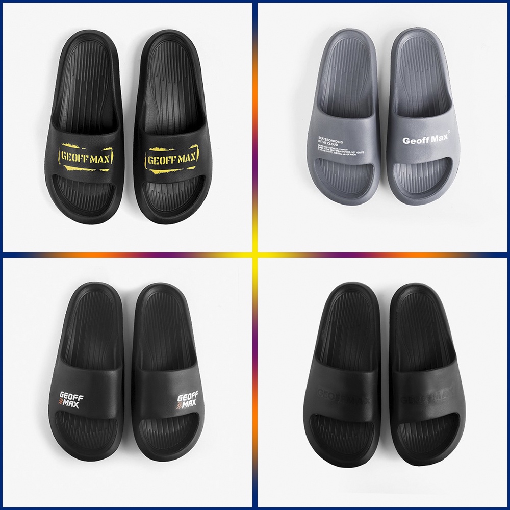 Sandal Geoff Max Original Axila Youru Grey Black Sandal Slide Wanita Pria Unisex Geoff Gmx Asli