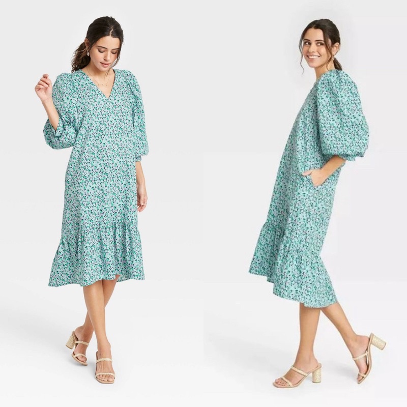 A New Day - Long Sleeve Ruffle Hem Dress
