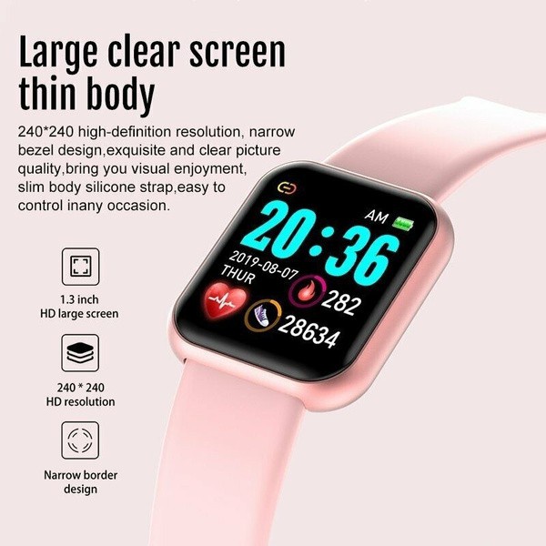 New Smart Watch Y68 Waterproof Bluetooth Jam Tangan Tahan Heart Rate Fitness Tracker