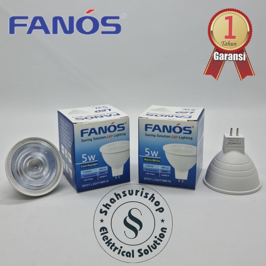 FANOS LAMPU LED MR16 5W 5 WATT 220 V SPOTLIGHT BERGARANSI