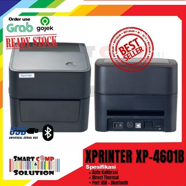 Printer Barcode XPrinter XP460 / D4601B / D4601 / D460 Thermal Label Resi Alamat