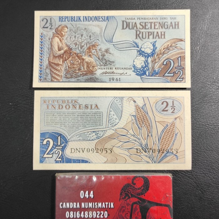 KUNO-UANG- ( GRESS ) UANG KERTAS INDONESIA 2 ½ SANDANG PANGAN TAHUN 1961 -UANG-KUNO.