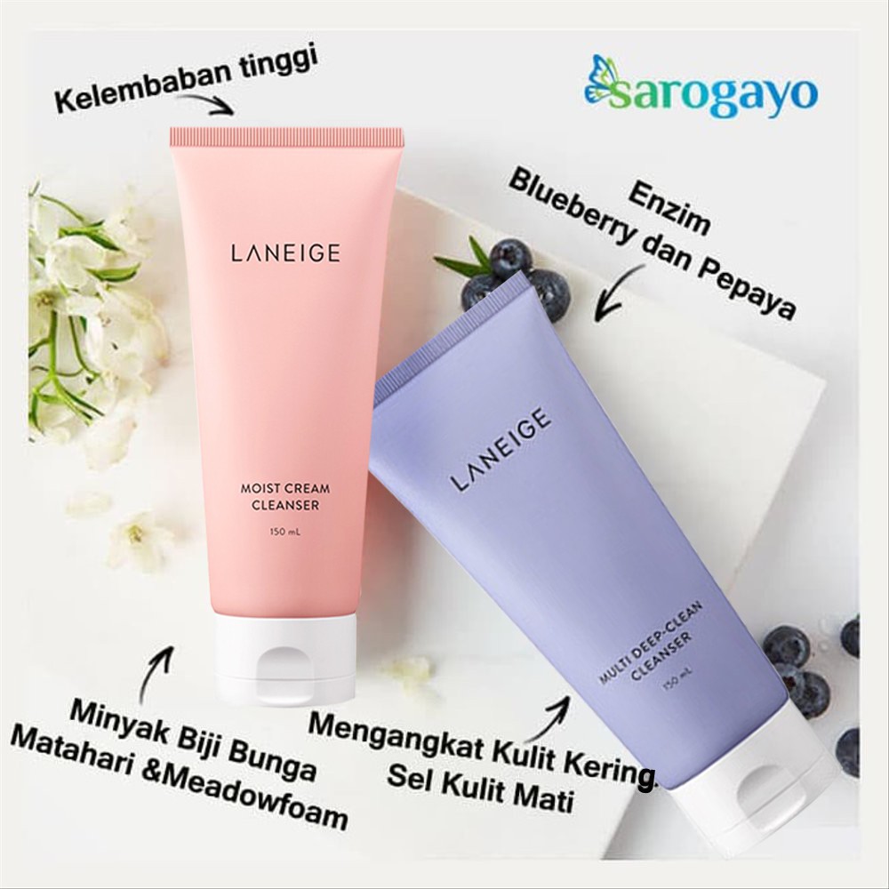 cara pakai laneige moist cream cleanser