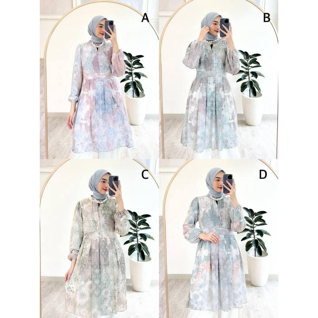 Artemis Fashion~ JELITA / AMORA / KAMILA /  Plisket // Atasan motif bunga (Ceruty berfuring) / Tunik / Dress plisket motif Korea)