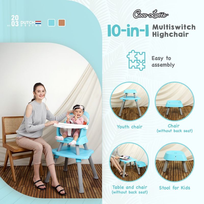 Makassar - Kursi Makan Baby Chair Cocolatte High Chair 10 in 1 High Chair CL 2320 Multiswitch Multi Switch