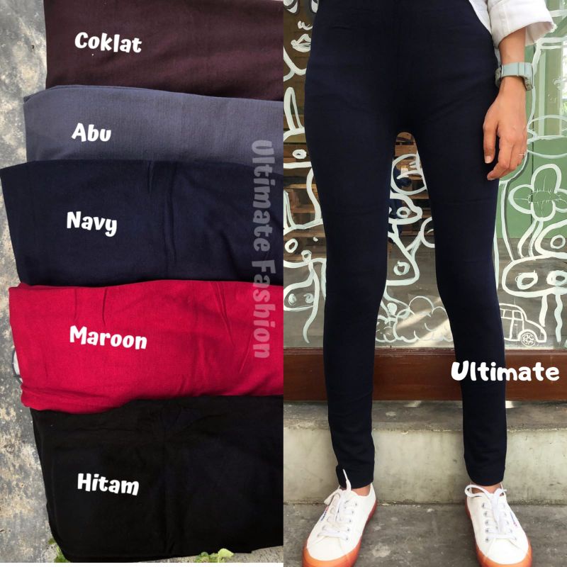 Legging HW Import Polos Warna Legging Jumbo Fit to 90Kg