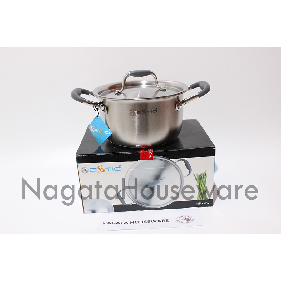 Panci Saus Stainless / Panci Masak / Panci Zebra / Panci Sop Sup Kuah / Soup Pot / Estio P101 Sauce 