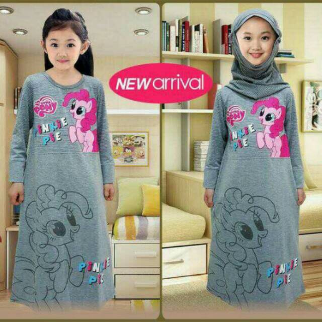 Gamis anak motif kuda pony