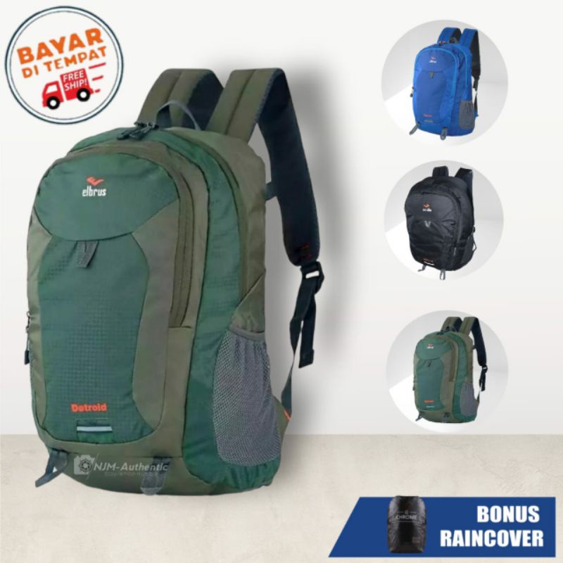 Daypack 25 Liter Tas Ransel Pria Wanita Elbrus Original Slot Laptop 12/13.Inchi Tas Ransel Sekolah Kuliah SMP SMK SMA Outdoor Hiking Gunung Adventure