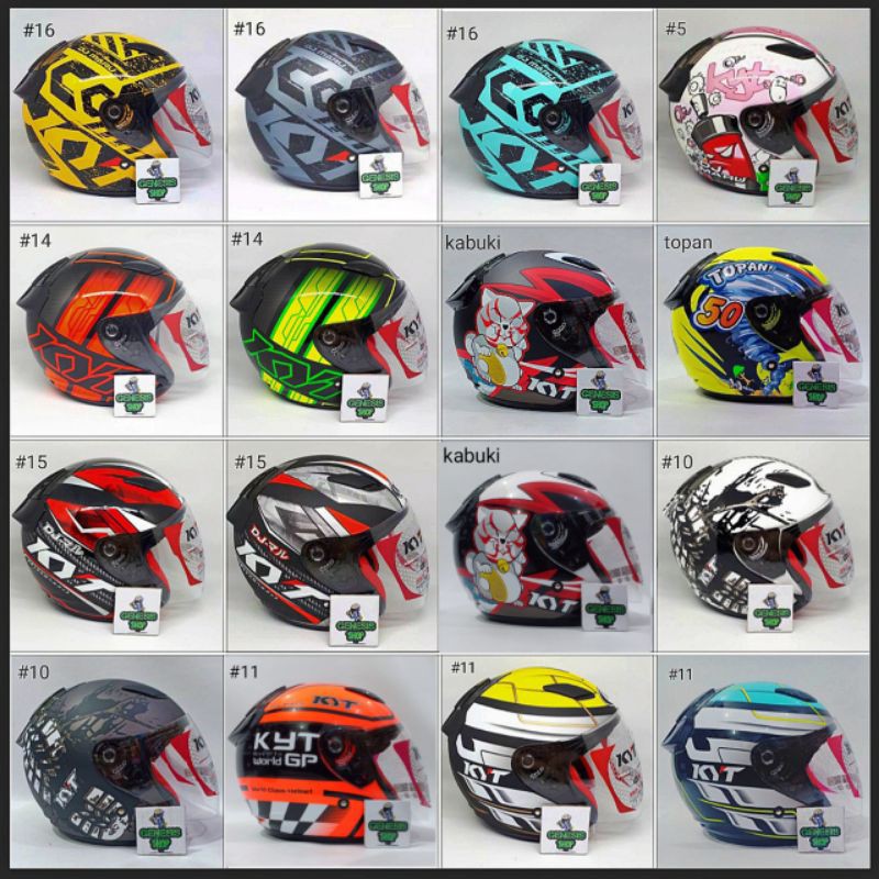 Helm KYT  half face helm KYT DJ MARU motif-1