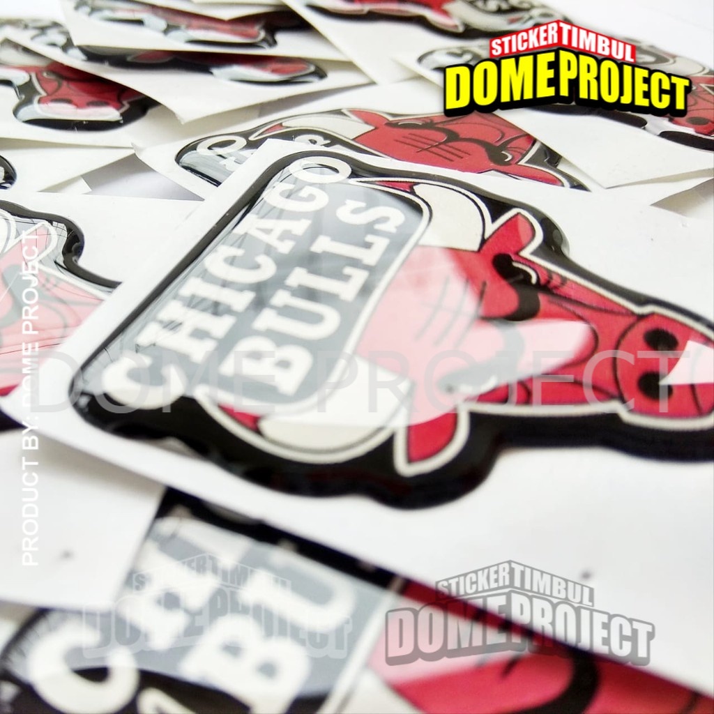 STIKER MOTOR TIMBUL EMBLEM CHICAGO BULLS LENTUR STIKER OUTDOOR AKSESORIS SEPEDA MOTOR