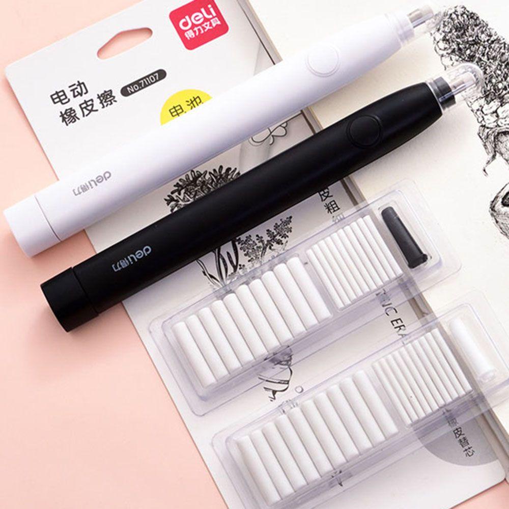 Lanfy Elektrik Eraser Sketch Pensil Refill Karet Perlengkapan Koreksi Otomatis