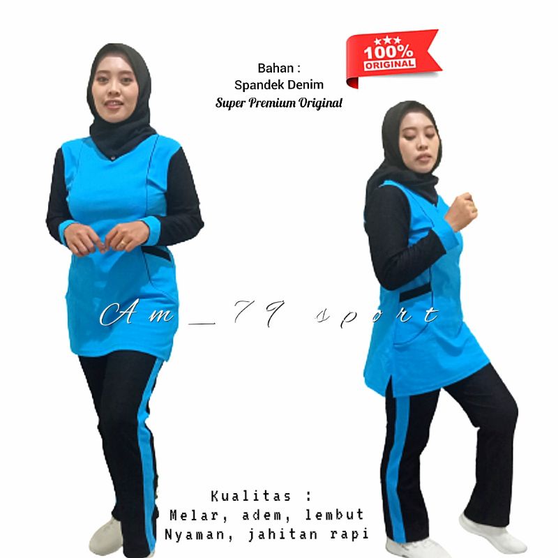 pengiriman cepat Baju Olahraga Syar'i Muslim Senam Muslimah Setelan Olahraga Muslimah