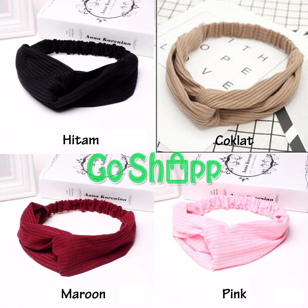 Bando Polos Salur - Bando Bandana Simpul Ala Korea - Headband - Bando Bandana Korea Import [B01]