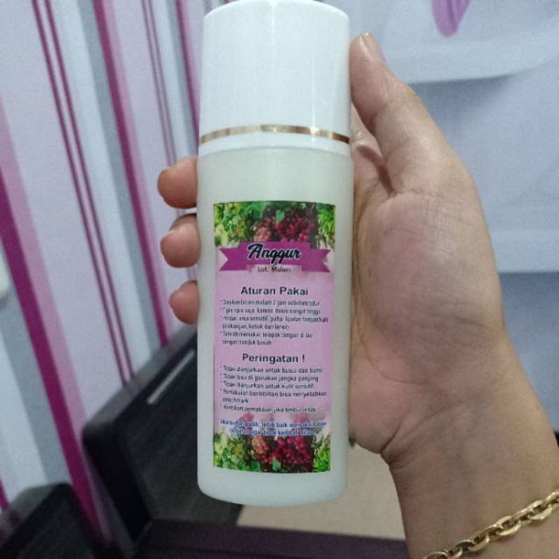 LOTION DOSTING ANGGUR/BODY WHITENING KLOBE/LOTION MALAM DOSIS TINGGI