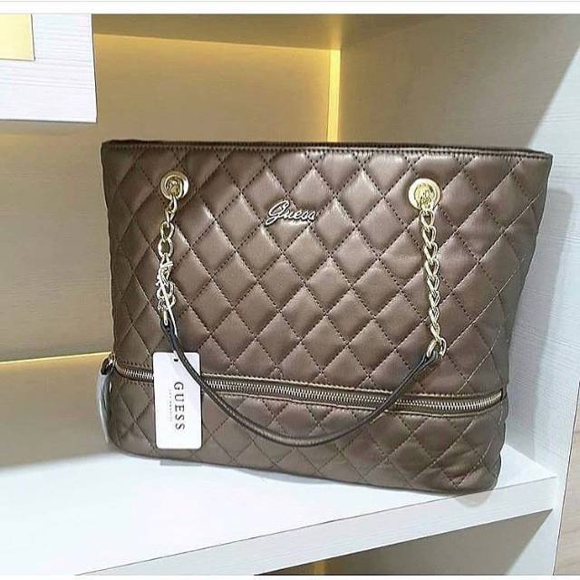 Guess quilted tote