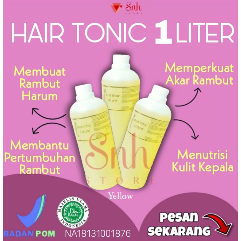 HAIR TONIC YELLOW 1 LITER/Hair Tonic green tea/Penyubur Rambut botak/obat penyubur rambut/perawatan rambut/penumbuh rambut cepat/hair tonik rambut rontok/tonik rambut/rambut bayihair tonik/hair tonic acl/hair tonic rambut/perawatan rambut botak/mustika r