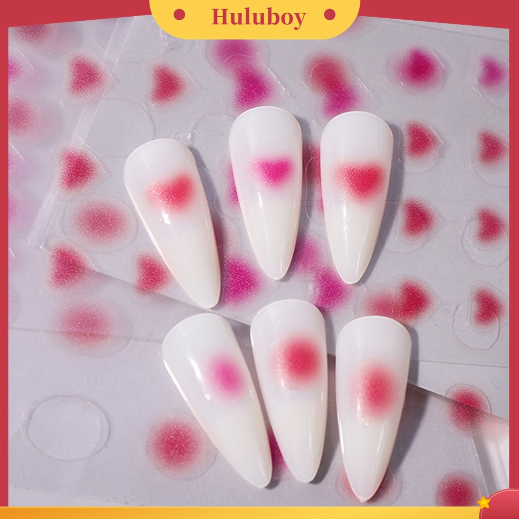 Huluboy Huluboy♡ Stiker Kuku 3D Warna Pink Gradasi Untuk Manicure