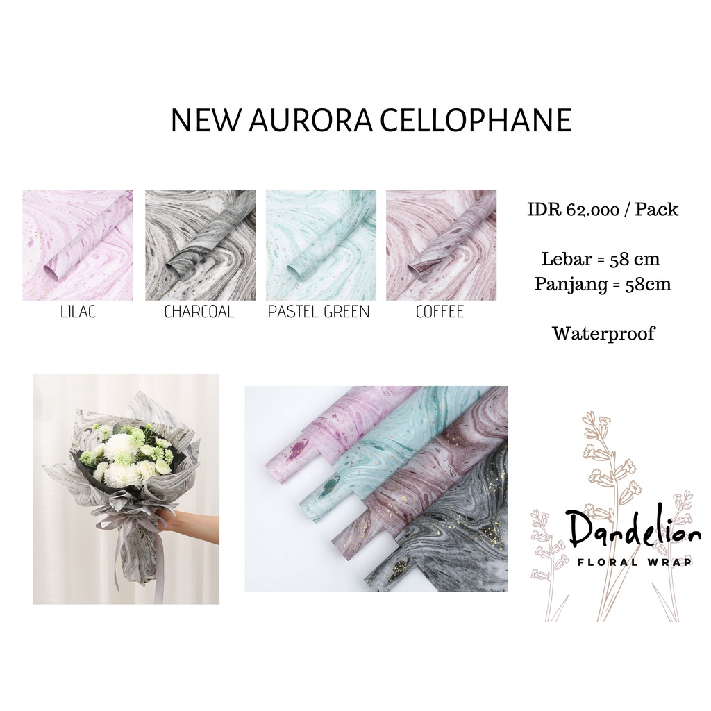 

FLOWER WRAPPING NEW AURORA COLOR CELLOPHANE 58x58CM KERTAS BUKET BUNGA (ECER 5 LEMBAR SEWARNA) KERTAS PEMBUNGKUS BUNGA FLOWER WRAP