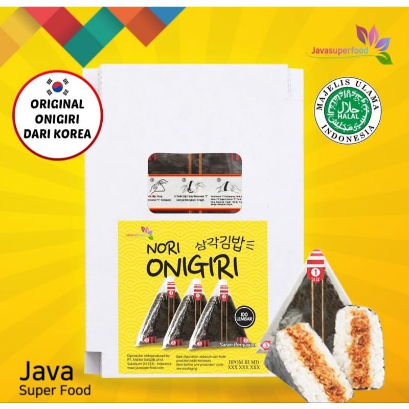 rumput laut Nori Onigiri cetakan onigiri Wrapper Nori Triangle seaweed bungkus nasi sushi kimbap .