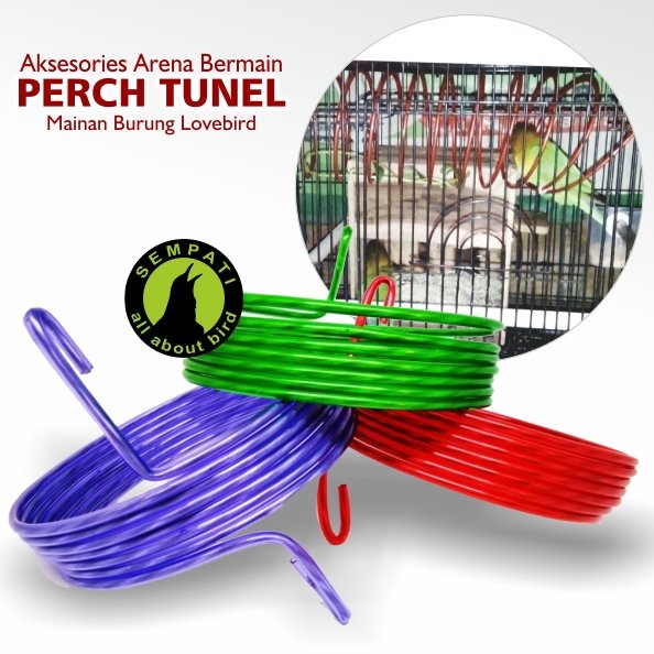 PERCH TUNEL SPIRAL KARET TEMPAT ARENA MAINAN SANGKAR KANDANG BURUNG UNTUK LOVEBIRD PARKIT Murah