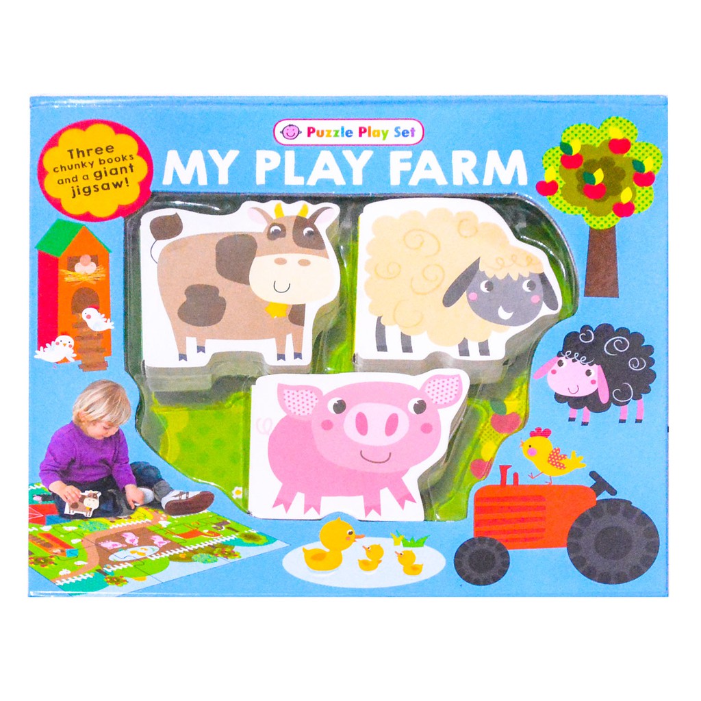 Priddy Alphabet Puzzle Play Set Chunky Books and Giant Jigsaw - Mainan Anak Buku Binatang Ternak