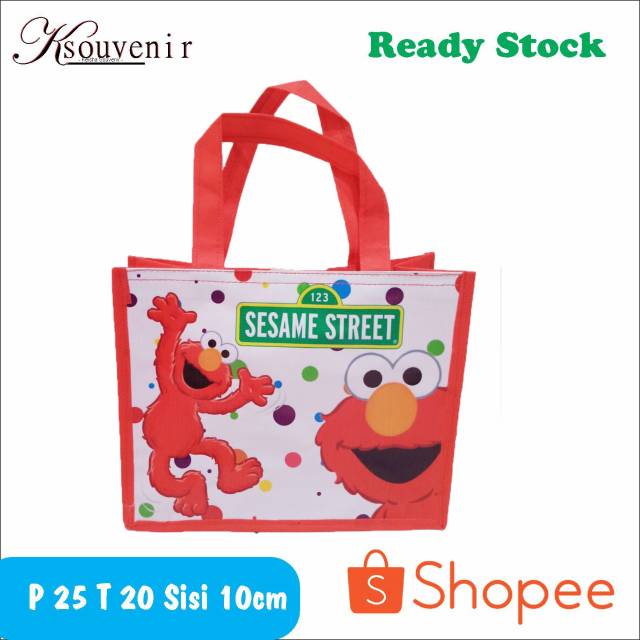 

Tas souvenir ultah tas ulang tahun goodie bag elmo sesame street