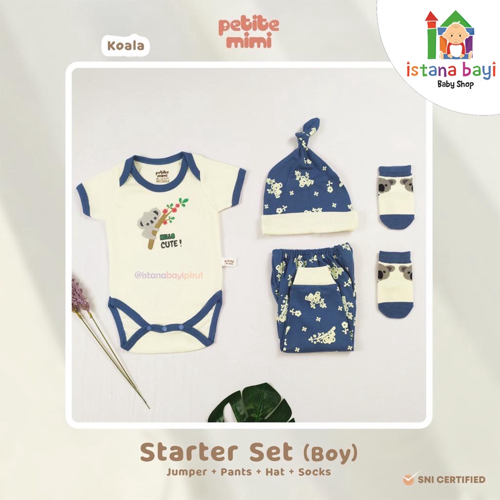 Petite Mimi Starter Set 4in1 - Setelan Set Bayi/Baby set