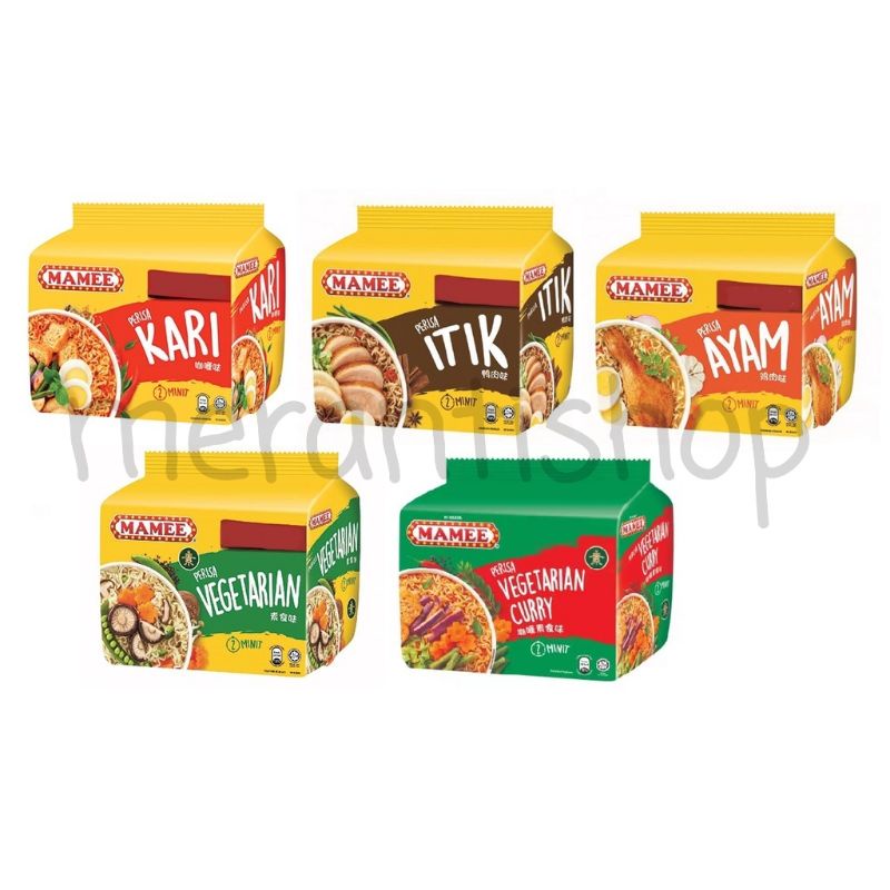

MAMEE MIE INSTANT Isi 5PACK MALAYSIA / CURRY VEGETARIAN / ITIK / KARI / AYAM / VEGETABLE