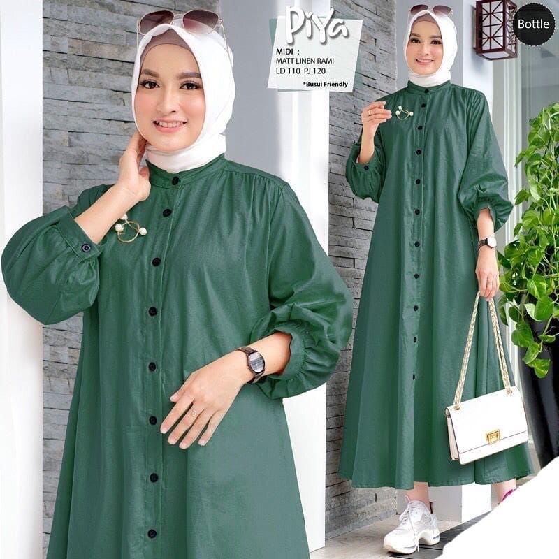 DRESS MIDI KOREA PREMIUM JUMBO POLOS BUSUI BAJU KONDANGAN TERLARIS MIDI DRES MUSLIMAH TERBARU MASAKI