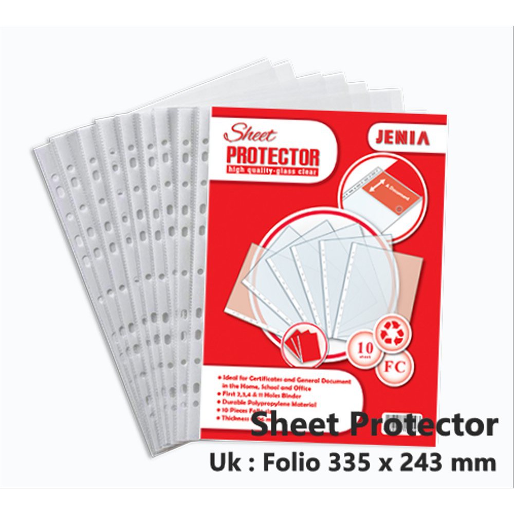 

Jual Sheet Protector - PP Pocket Folio F4 Jenia 1pak-10lembar Limited