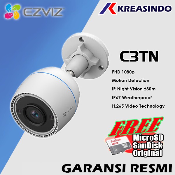 EZVIZ C3TN Outpro 3MP 2K Wifi Smart Ip Cam Home Outdoor Camera Resmi