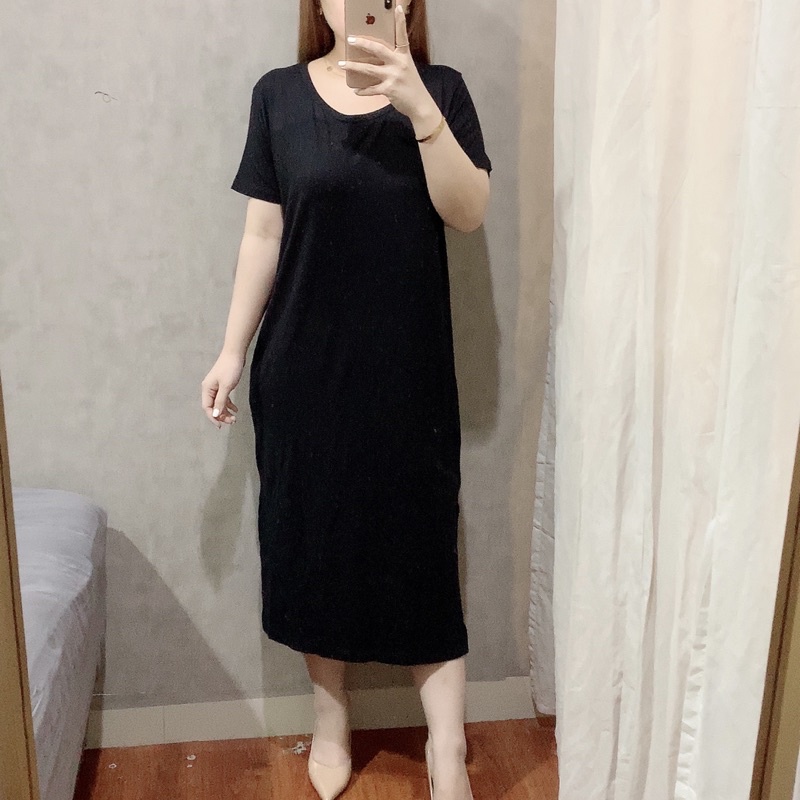 Loose Split Midi Dress Bigsize | Casual Dress Korea Fashion | Maimon Grosir