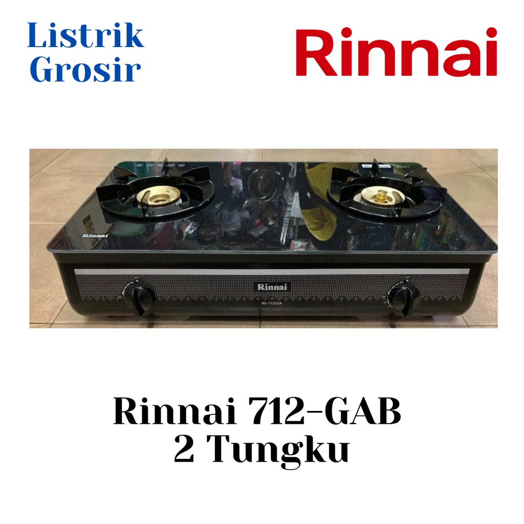 Jual Rinnai Kompor Gas 2 Tungku Ri 712ga B Shopee Indonesia