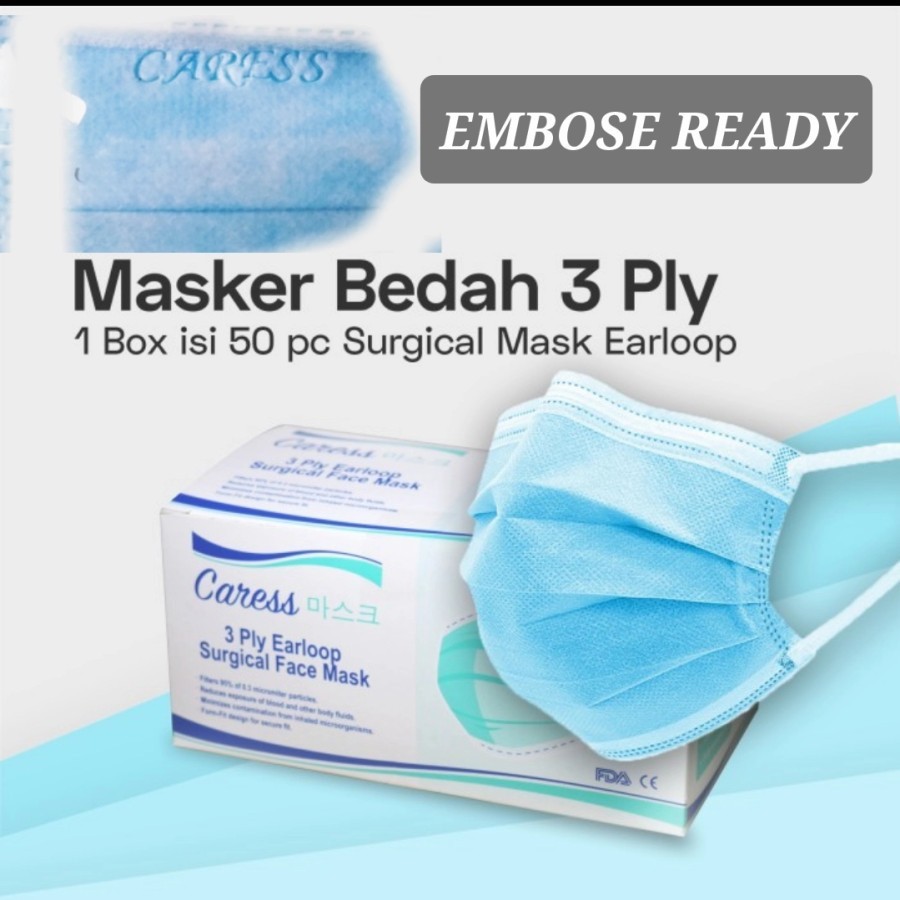 Jual Masker 3 PLY Medis Isi 50 PCS Earloop Sertifikat CE Dan FDA ...