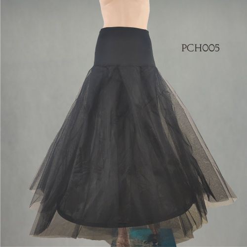 LENKA Pengembang Rok Dalaman Gaun Petticoat Dress Hitam 2 Layer 1 Ring PCH005